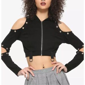 Royal bones cropped hoodie